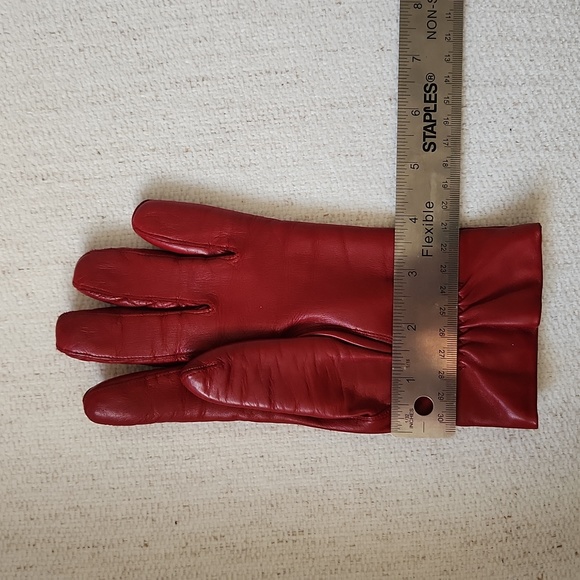 Genuine red leather women's gloves - Picture 9 of 9
